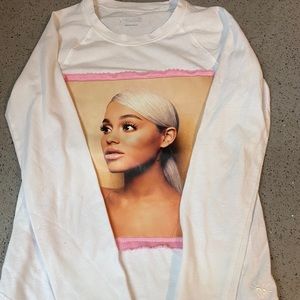 Justice girl white shirt with Ariana Grande